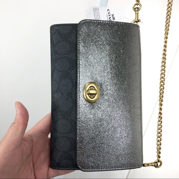 Coach Metallic coated crossbody bag New - Picture 2 of 8